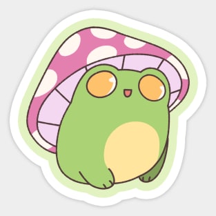 Mushroom Frog (Pink) Sticker